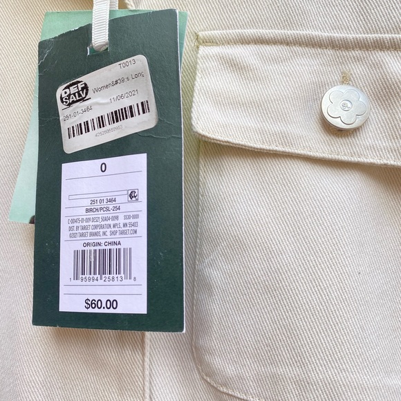 NWT Sandy Liang White Cream Utility Denim Jumpsuit Size 0 - Picture 13 of 14